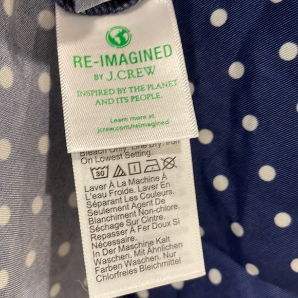 NWT J. Crew Cupronickel shirt dress in polka dot - Picture 7 of 7